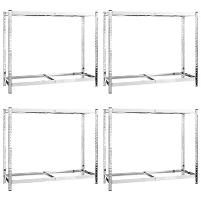 Obrázek produktu pro 2patrové regály na pneumatiky 4 ks stříbrné 110x40x110 cm ocel