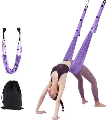 Obrázek produktu pro Fialová hrazda na jógu, pás Back Leg Stretch Strap Door Backbend Assist Trainer Jógové popruhy pro protahování Back Bend Split Inversion Strap for Fitness Door Flexibility Trainer