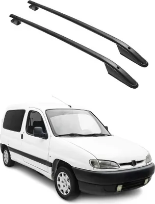 Image de Barres de toit longitudinales pour Peugeot Partner 1996-2008 Aluminium Noir