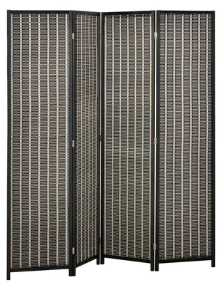 Obrázek produktu pro Skládací přepážka do místnosti – clona | Barva: hnědá, černá | Rozměry: 180 x 1,9 x 180 cm