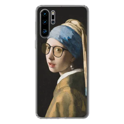 Produktbild von MuchoWow® Handyhülle Schutzhülle Hülle für Huawei P30 Pro Das Mädchen mit dem Perlenohrring - Vermeer - Brillen Silikon Softcase Handy Hülle - Schutzdeckel