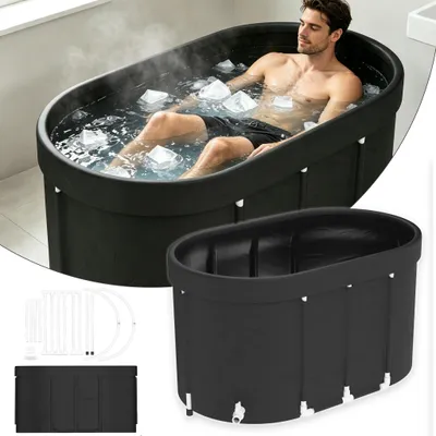 Produktbild von XMTECH Eisbadewanne faltbar 512L Kältetherapie Wanne für Erwachsene, tragbare Badewanne mit Isolierung und Ablaufschlauch für Sport & Regeneration