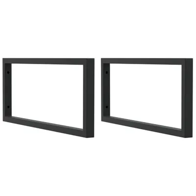 Image de vidaXL Supports de lavabo 2 pcs. noir rectangulaire acier