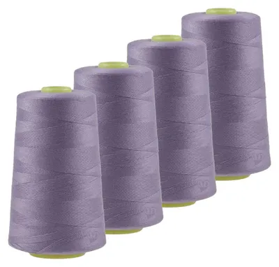 4 x 4572m Overlockgarn Nähgarn Polyester Overlock Garn, altviolett