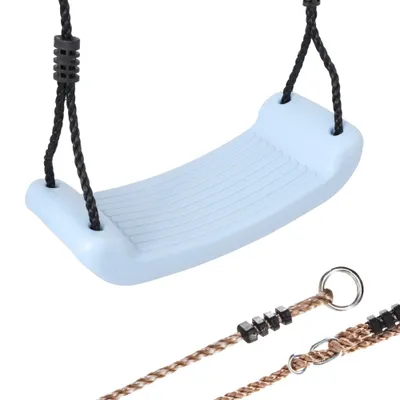 Image de TRIBECCO Balançoire, aire de jeux, siège antidérapant, balançoire en plastique, planche à bascule (bleu pastel)