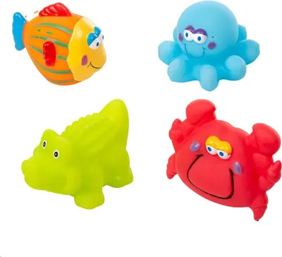 Produktbild von Weiches Badespielzeug für die Badewanne, Badetiere, 4-tlg.