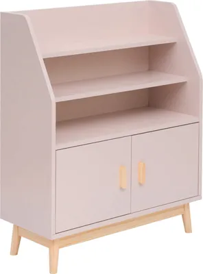 Produktbild von Rebecca Mobili Kinder-Bücherregal Bataw 100x80x33 MDF Kiefern Rosa Braun