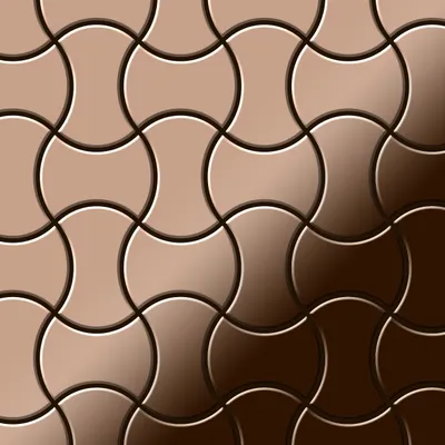 Produktbild von Mosaik Fliese massiv Metall Titan hochglänzend kupfer 1,6mm stark Infinit-Ti-AM