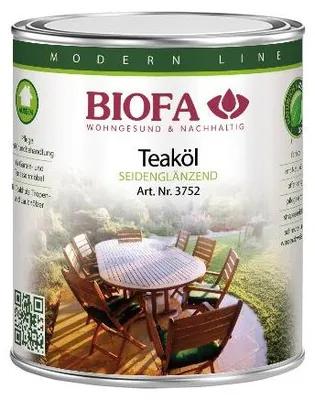 Produktbild von BIOFA Teaköl 3752 für Gartenmöbel 1L
