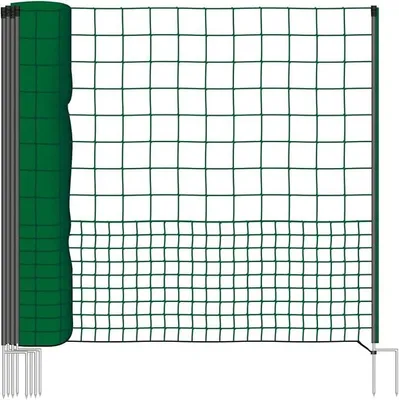 Produktbild von 25m Hühnernetz mit Durchgang, 125cm, 7 Pfähle, 2 Spitzen, grün, ohne Strom
