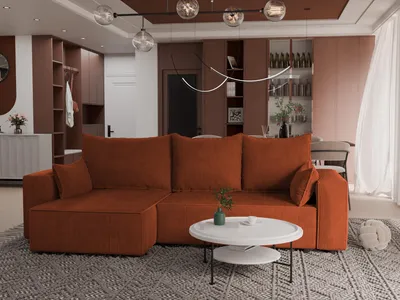 Produktbild von 4ALL HOME Ecksofa mit Schlaffunktion Tobi XL 275x145 cm - Couch - Sofa mit Bettkasten - Eckcouch - L-Form - Schlaffsofa - Schlafsofa mit Bettkasten - Universal Poso 40 Kupfer