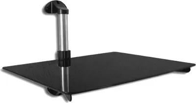 Produktbild von Wandregal Hängeregal schwarz Wandmontage mit Glasplatte 35 x 28 cm für Wohnzimmer, Büro Modell: GL7