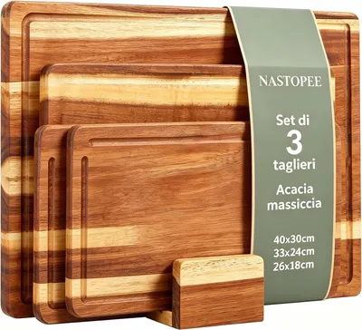 Obrázek produktu pro Sada tří dřevěných prkének na krájení, vhodná do kuchyně
