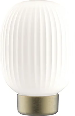 Obrázok produktu pre Dekoratívna LED stolová lampa 1,8 W teplá farba dekoratívne sklenené tienidlo bielo-zlatá dobíjateľná USB-C do obývačky spálne LATTE Polux