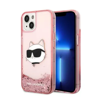 Obrázek produktu pro Pouzdro Karl Lagerfeld Glitter Choupette Head pro Iphone 14 Plus - růžové