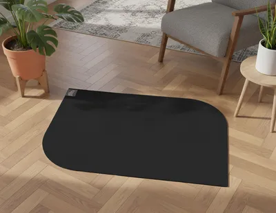 Produktbild von SANOZOO® - Napfunterlage Blatt -  Futtermatte in Schwarz 40 x 60 cm