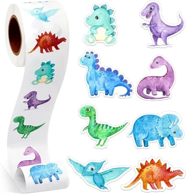 Produktbild von Dinosaurieraufkleber 500 Stück, Runde Aufkleber, Wasserdicht, Sonnenbeständig, für Kinder