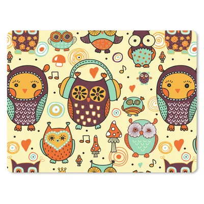 Produktbild von MuchoWow® Mauspad Mousepad Eule - Kopfhörer - Muster 23x19 cm - Mousepads - Maus Mat - Pad - Mausunterlage - Schreibtischunterlage - Mauspad