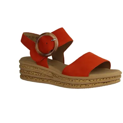 Produktbild von Gabor 44550-13 Keilsandalette, Damen, Rouge, Leder, Sandalen - Damenschuhe Sandalette / Sling, Rot, leder (samtchevreau)