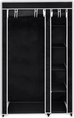 Produktbild von vidaXL Faltbarer Stoffschrank Schwarz 110 x 45 x 175 cm