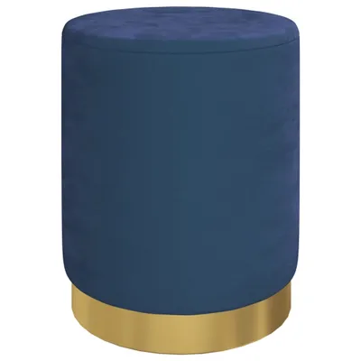 Image de vidaXL Tabouret de rangement rond bleu velours 31 x 37 cm