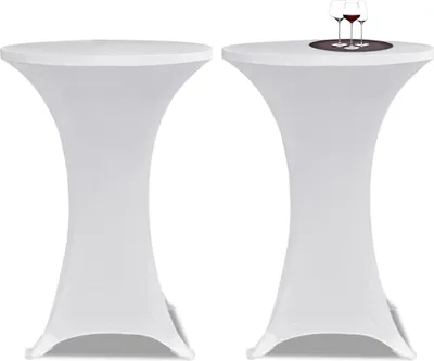 Obrázok produktu pre vidaXL Obliečky na barové stoly 4 ks Ø 60 cm Biele napínacie