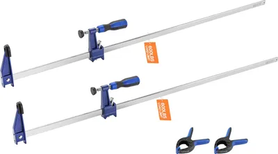 Obrázek produktu pro VEVOR svorky na tyče pro zpracování dřeva, 2 ks, rozpětí 914 mm, aretační svěrka F s nosností 272 kg, hloubka 63,5 mm, litina a uhlíková ocel, snadné použití, zpracování kovů