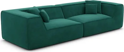 Produktbild von Samtstoff 4-Sitzer Couch Liberia Smaragdgrün