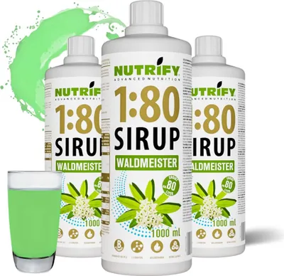 Produktbild von NUTRIFY Vital Drink Sirup 1:80 Waldmeister 6 x 1L Fitness Sportgetränk