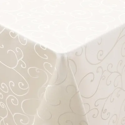 Produktbild von Tischdecke Damast Abwaschbar Rechteckig 90 x 90 cm Beige