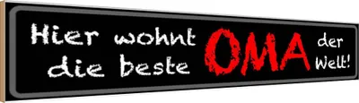 Produktbild von vianmo Holzschild 10x46 cm hier wohnt beste OMA der Welt Opa