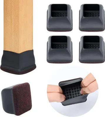 Productafbeelding van Meubelviltjes, 5 cm vierkant, zwart, voor meubelpoten, vloerbescherming