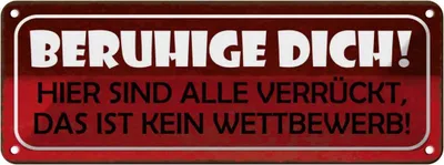 Image de vianmo Plaque en tôle 10x27 cm beruhige dich hier verrrückt
