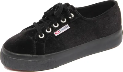 Produktbild von H0196 sneaker donna SUPERGA black chenillew shoes woman