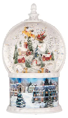 Zdjęcie produktu dla Clayre & Eef Kula śnieżna Ø 16x26 cm / 3xAA Biała, tworzywo sztuczne