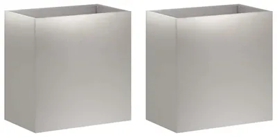 Image de vidaXL Jardinières pour plantes, lot de 2, argent, 50 x 30 x 40 cm, en acier inoxydable