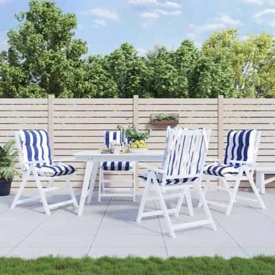 Produktbild von Möbel Niedriglehner-Auflagen 4 Stk. Blau Weiß Gestreift Oxford-Gewebe - Gartenmöbelauflagen 377717