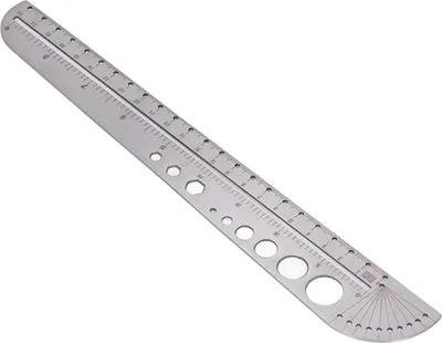 Produktbild von Große Formlineal Edelstahl Leder Büro