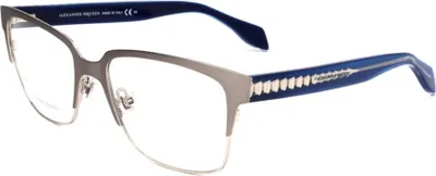 Produktbild von Alexander McQueen RX Glasses New Matte Silver Blue AMQ 4257 8SN 53 17 140