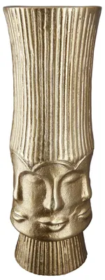 Image de Gilde Bodenvase, "Face", Gesichtsmotiv, Aluminium, goldfarben, VE 1, H. 45.5 cm, D. 14 cm 60182 4063387601822