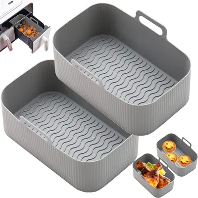 Produktbild von 2Pcs Silikonform Hei?luftfritteuse-Airfryer Silikonform Hei?luftfritteuse Zubeh?r fš¹r Ninja Foodi Max Dual Zone AF300EU 7.6L,Hei?luftfritteuse Backform Silikon Zubeh?r Accessories fš¹r Ninja