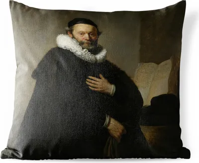Produktbild von MuchoWow® Outdoor Kissen - Porträt von Johannes Wtenbogaert - Rembrandt van Rijn - 45x45 cm - Wetterfest - Lounge Kissen - Fotokissen - Dekoratives Kissen
