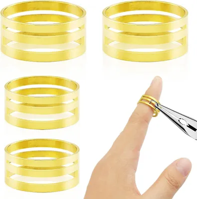 Imagen del producto de Juego de 4 herramientas de apertura para anillos, fabricadas en acero inoxidable, para la creación de joyería