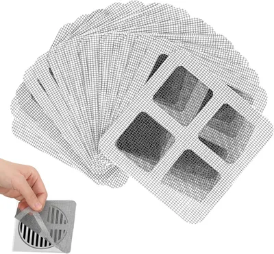Obrázek produktu pro Samolepky do sprchy - 10 x 10 cm, samolepky do odtoku - filtry do umyvadla, sítka - sítka do sprchového odtoku - sítko do odtoku - sprcha