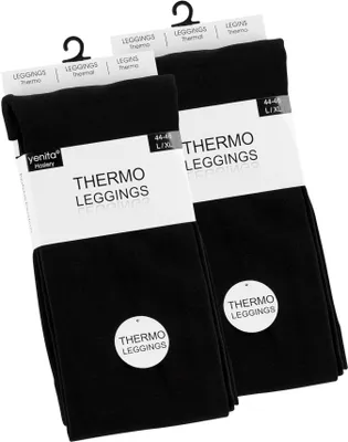 Produktbild von Yenita® THERMO Leggings 2er Pack Gefütterte Leggings M/L schwarz