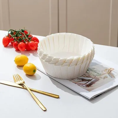 Produktbild von 50 Stück Ölbeständiges Baskirches Bäckpapier, Bäckformen, Bäckpapier für Torten, Käsekuchen, Backen und Airfryer, 15 cm