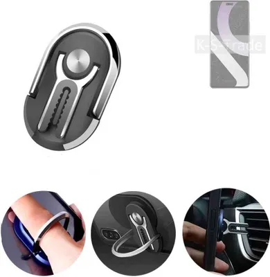 Produktbild von K-S-Trade 3in1 Smartphone-Ring Handy-Ring kompatibel mit Xiaomi Civi 2 Fingerhalterung  Handyring Tischständer Lüftungsgitter-Halterung Tisch