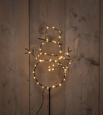 Produktbild von Anna's Collection LED Gartenstecker Schneemann 56 LEDs classic warmweiß 22x90cm Timer Batterie