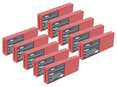 Produktbild von vhbw 10x Akku Ersatz für HBC BA213031, BA213030, BA214060, BA213020, BA21303 für Industrie-Funkfernsteuerung Fernbedienung (2000 mAh, 6 V, NiMH) - Rot