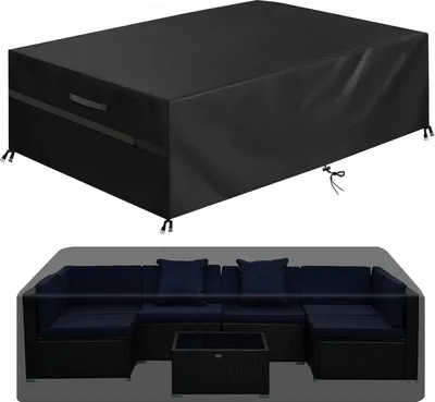 Produktbild von Abdeckung für Gartenmöbel, Abdeckplane Gartenmöbel Schutzhülle für Gartenmöbel Wasserdicht Winddicht Anti-UV Staubdicht Oxford Gewebe, für Outdoor Sofa Tisch Möbelsets - 280x204x106cm